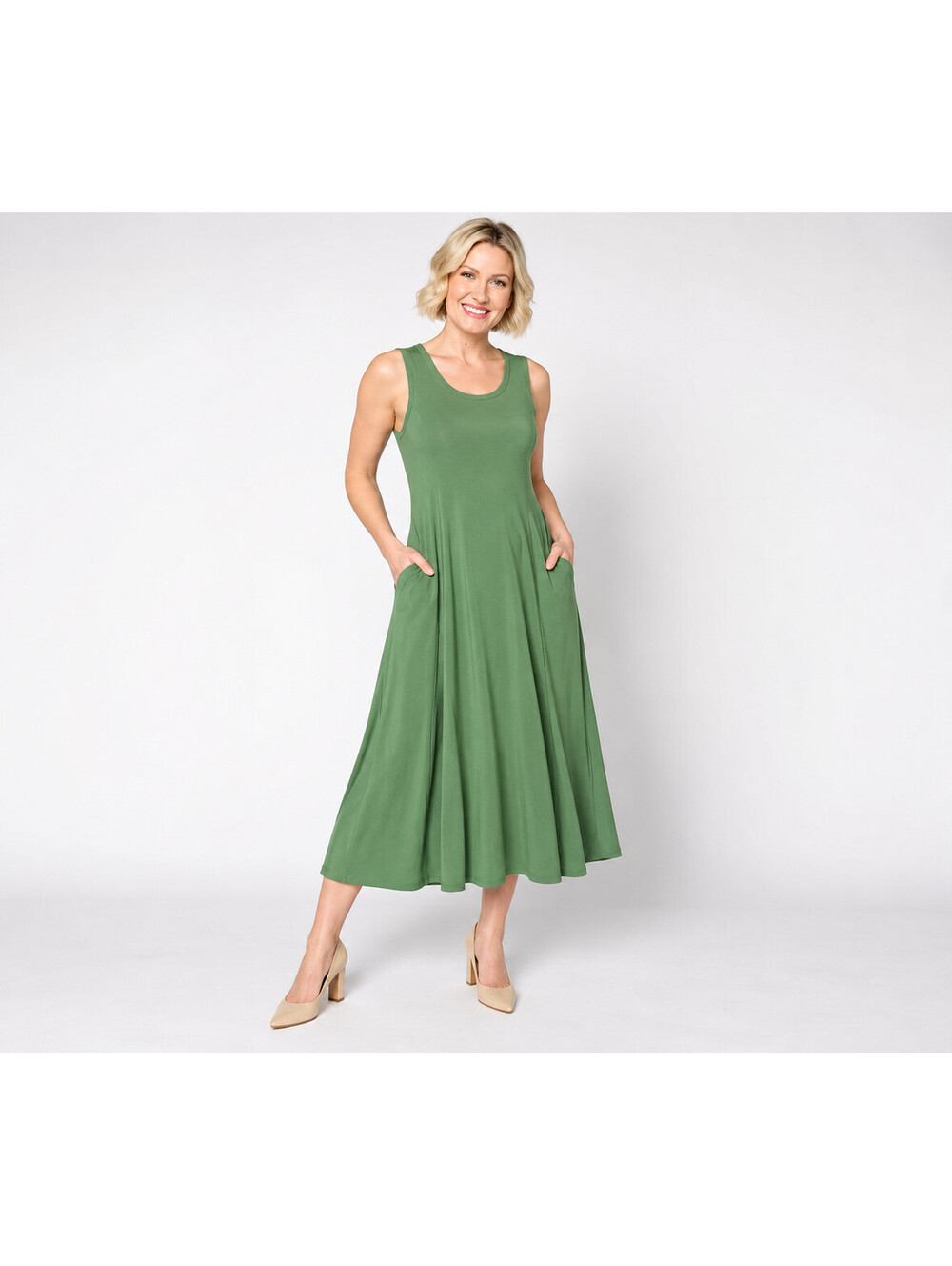 Women with Control Como Jersey Godet Midi Dress Vineyard Vine, Size Petite Small